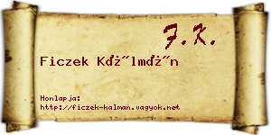 Ficzek Kálmán névjegykártya