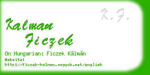 kalman ficzek business card
